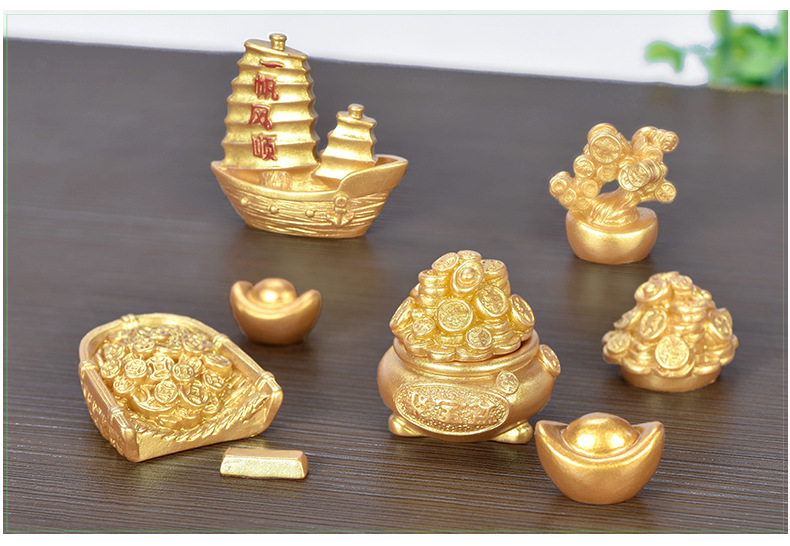 财运滚滚 微景观diy新年金色配件元宝摇钱树装饰品配件迷你小摆件详情41