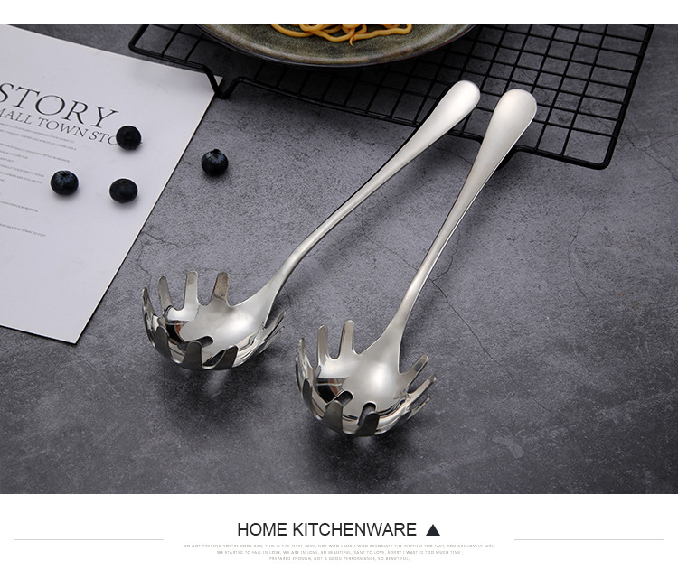 Stainless steel noodle scooping spoon, kitchen scooping spoon for noodles, rice noodles and dumplings, bar scooping spoon for ice cubes, household egg scooping spoon pic 12