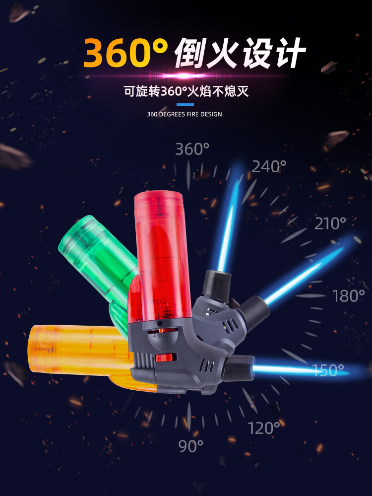 创意防风艾灸打火机点雪茄艾条户外烧烤烘焙喷枪充气防风点火器详情4