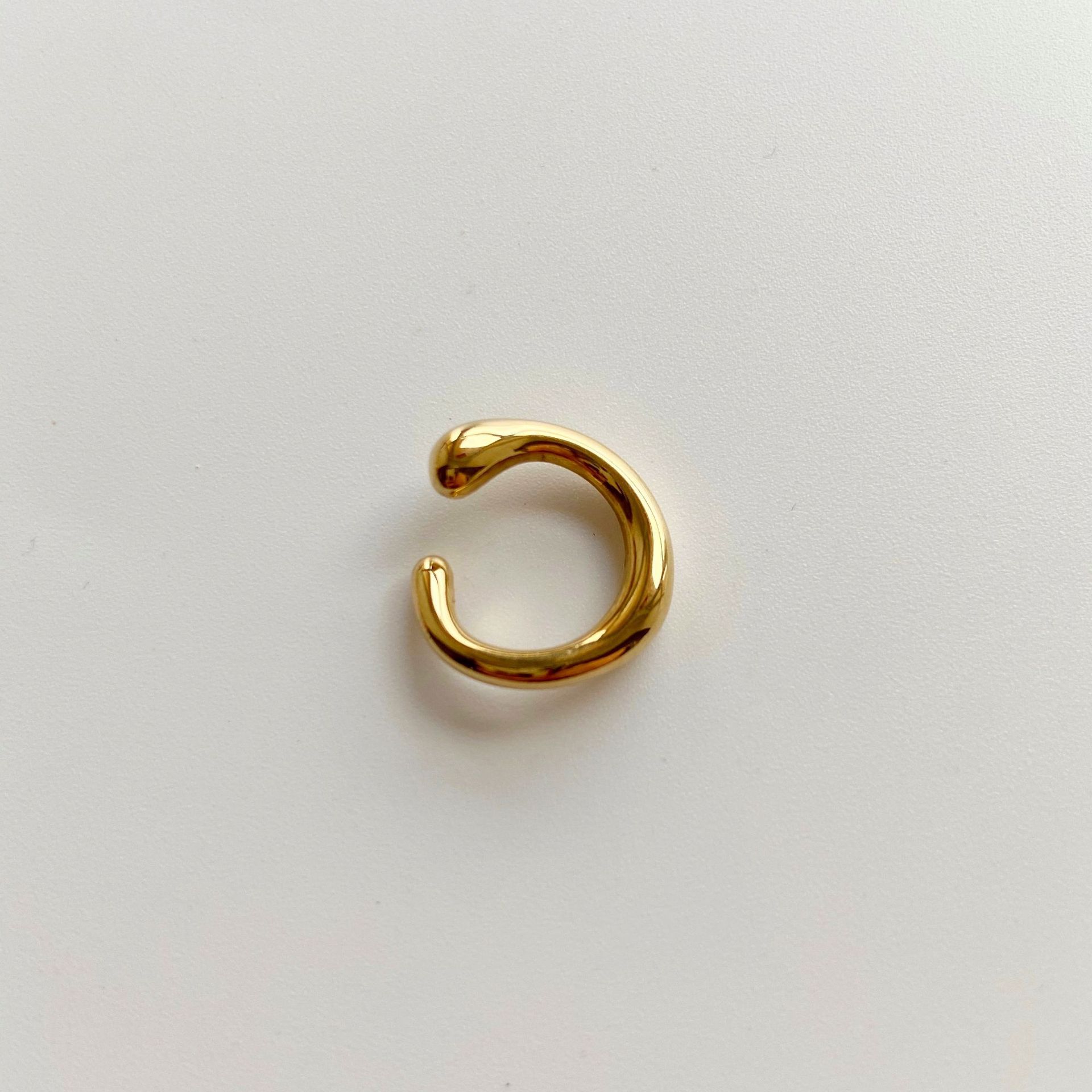 青岛饰品厂家熔岩不规则小圈圈耳骨夹欧美金属镀金简约耳夹耳环女详情4