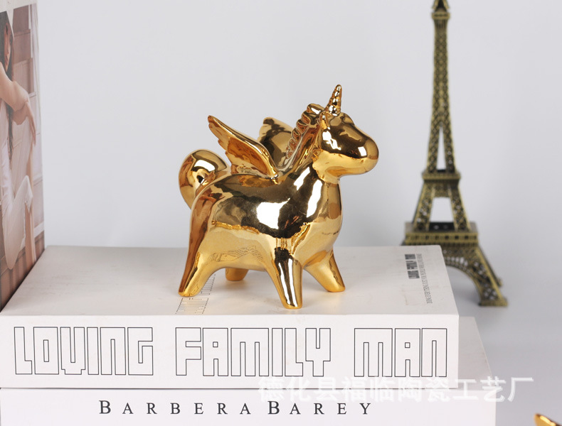 Nordic creative ceramic electroplated animal handicrafts, tabletop ornaments, small gifts, decorative items, bonsai, trinkets, return gifts pic 6