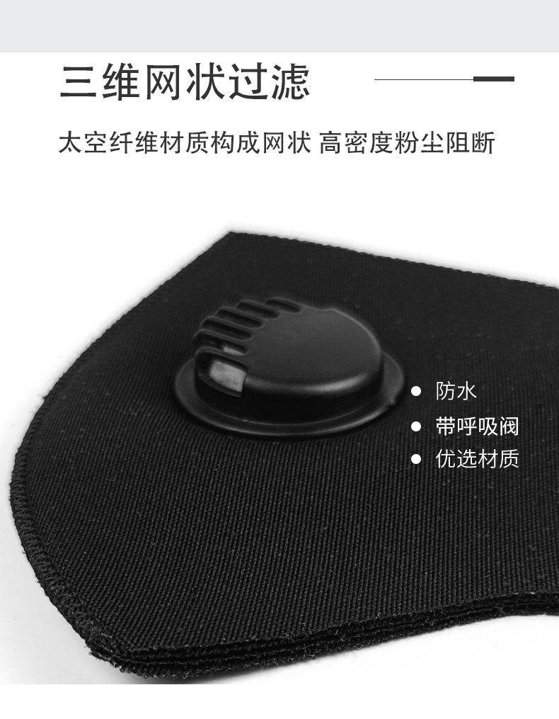 口罩一次性女男明星同款网红防尘透气晒潮黑色带呼吸阀薄款夏季天详情8