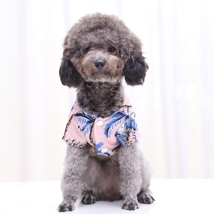 Pequeño y mediano perro playa piña camisa hawaii mascota perro gato golden hair primavera verano fino ropa artículos pic 24