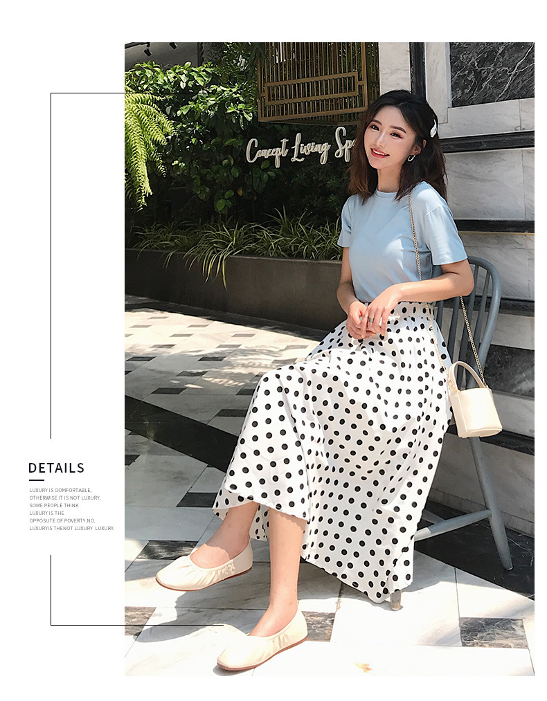 Spring/Summer polka dot skirt 2023 new style Versatile high-waisted fairy dress, fashionable long dress, thin umbrella dress pic 11