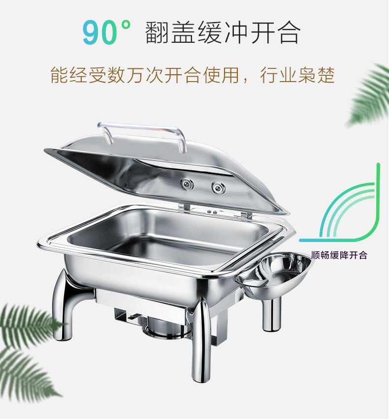 可视正方形机械缓冲液压玻璃盖布菲餐炉自助餐液压升降详情10