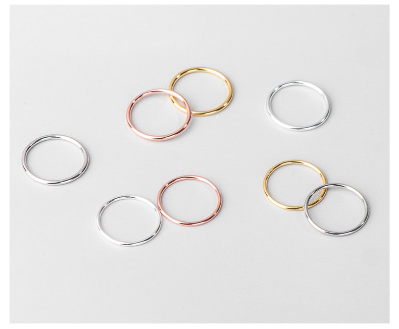 Wholesale S925 sterling silver aperture rings for women, 1.2mm to 1mm fine rings, fashionable band rings, and ring finger joint rings from the manufacturer pic 27