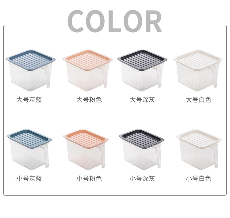 冰箱保鲜盒厨房带手柄塑料带盖密封食品水果收纳盒储物罐批发详情9