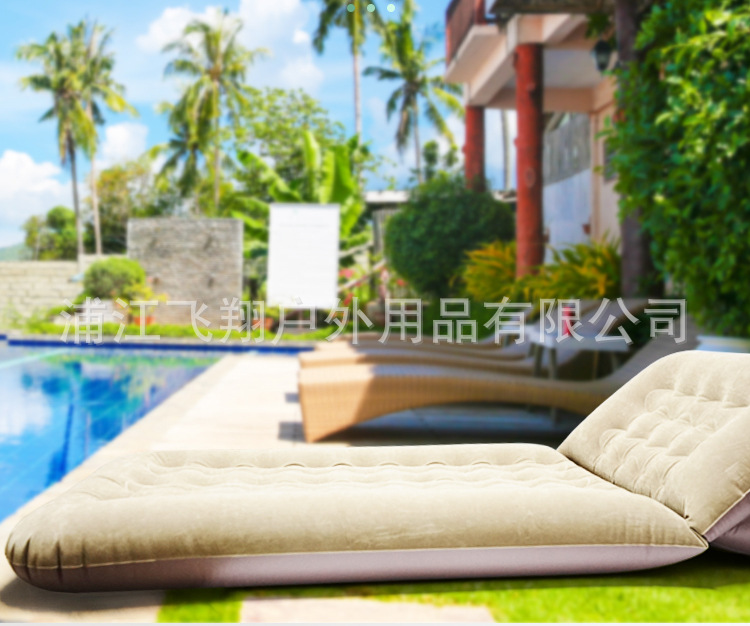 Outdoor camping moisture-proof single-person portable flocked inflatable bed, indoor lazy person adjustable multi-purpose sofa bed with pump pic 5
