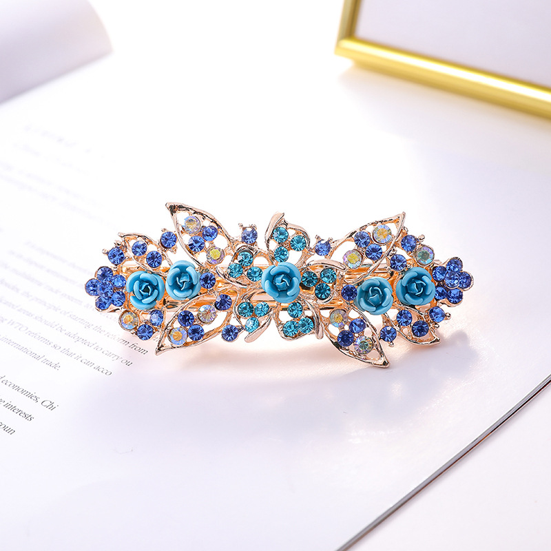 发夹高级感小香风马尾夹女士超闪轻奢水钻顶夹水晶盘发后脑勺头饰详情14