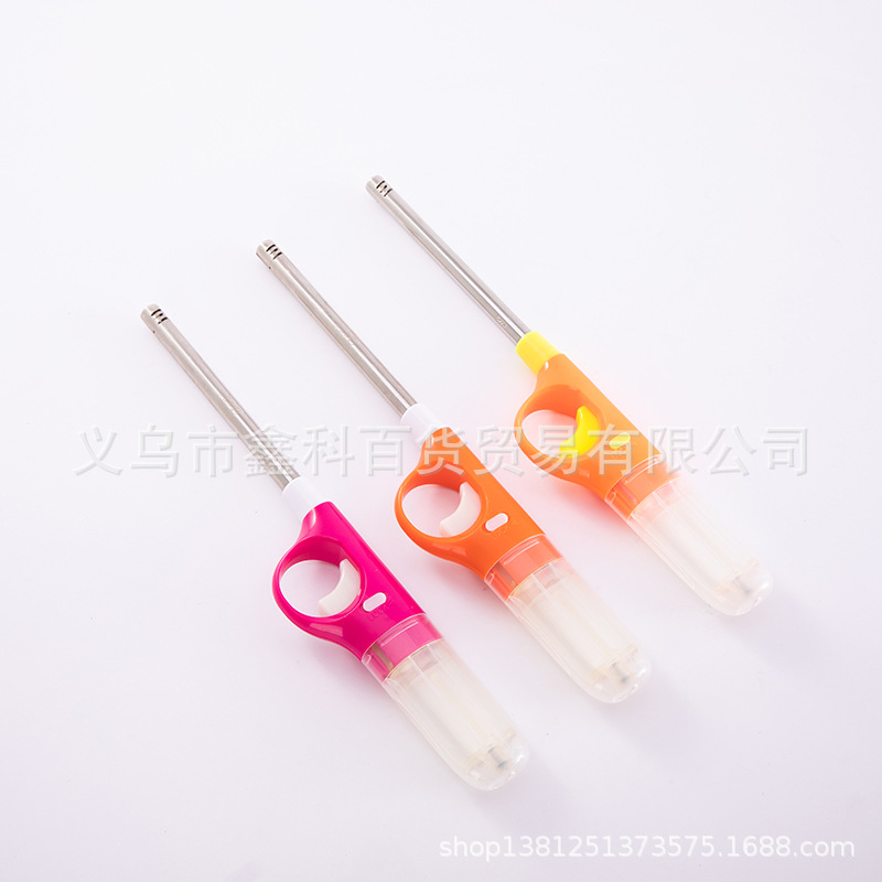 厂家直供厨房煤气灶点火器迷你加长明火打火机充气透明便携点火器详情9