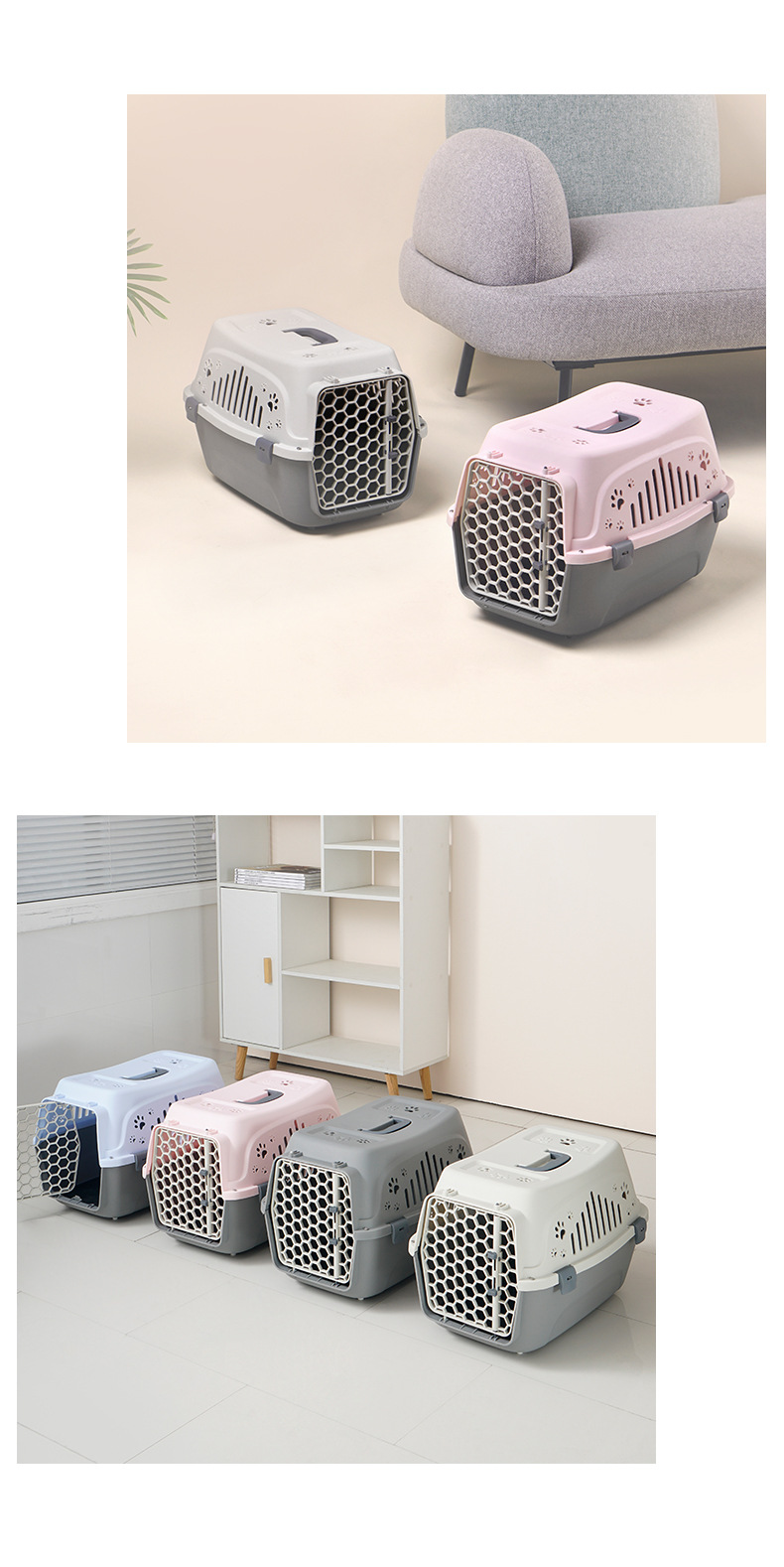 便携小号宠物航空箱狗狗猫咪手提托运箱带踏板运输箱兔子笼子详情11