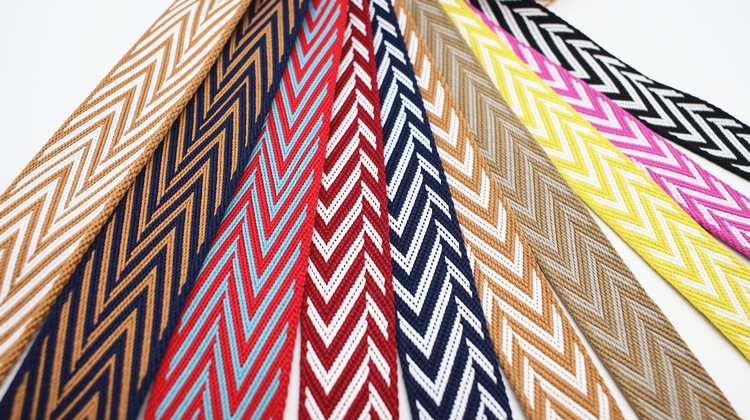 Factory direct supply of wide color polyester jacquard webbing for luggage straps, canvas belts, shoes and hats, and decorative accessories pic 3