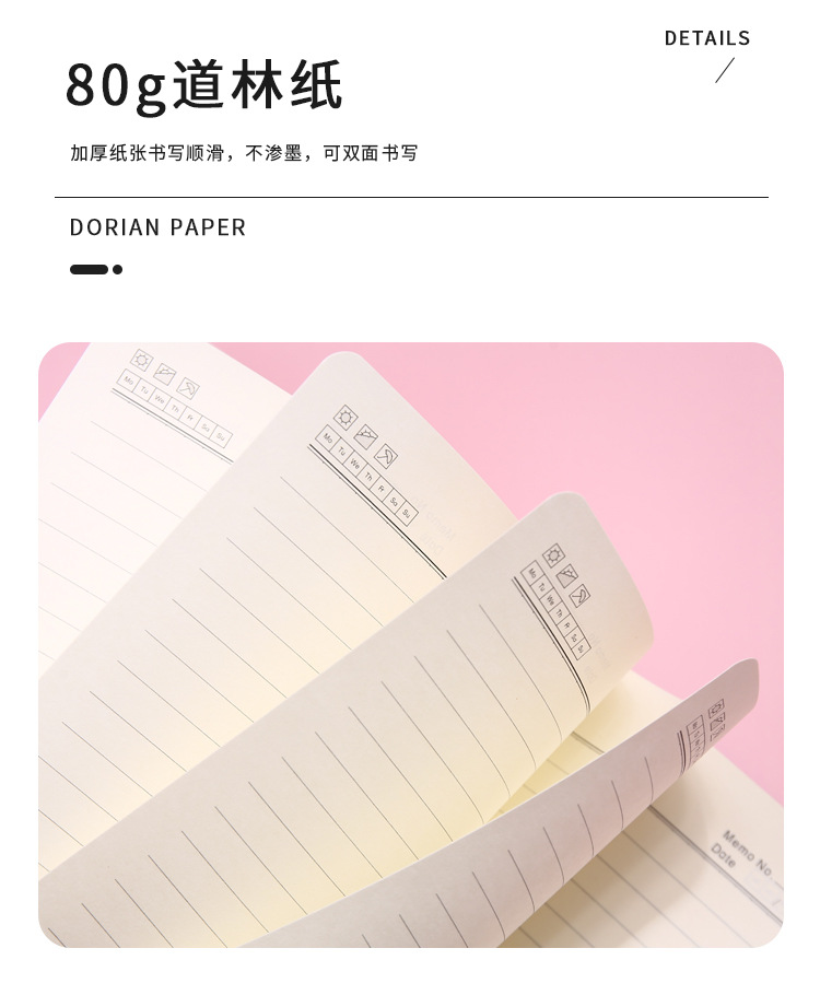Cross-border exclusive leather notebook a5 with strap, hand-held notebook, logo set A6 notebook, meeting record book pic 9