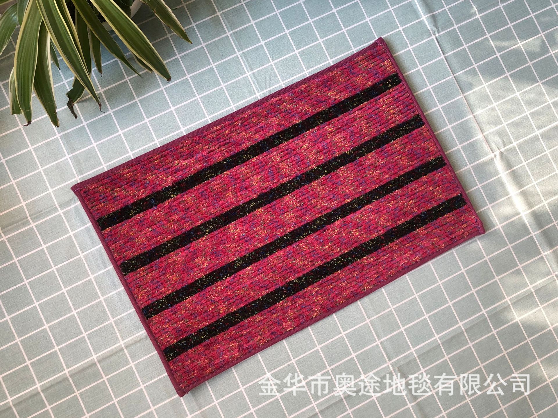 【外贸热销款】彩虹吸水入门垫 door mat 条纹地毯 促销地摊地垫详情12