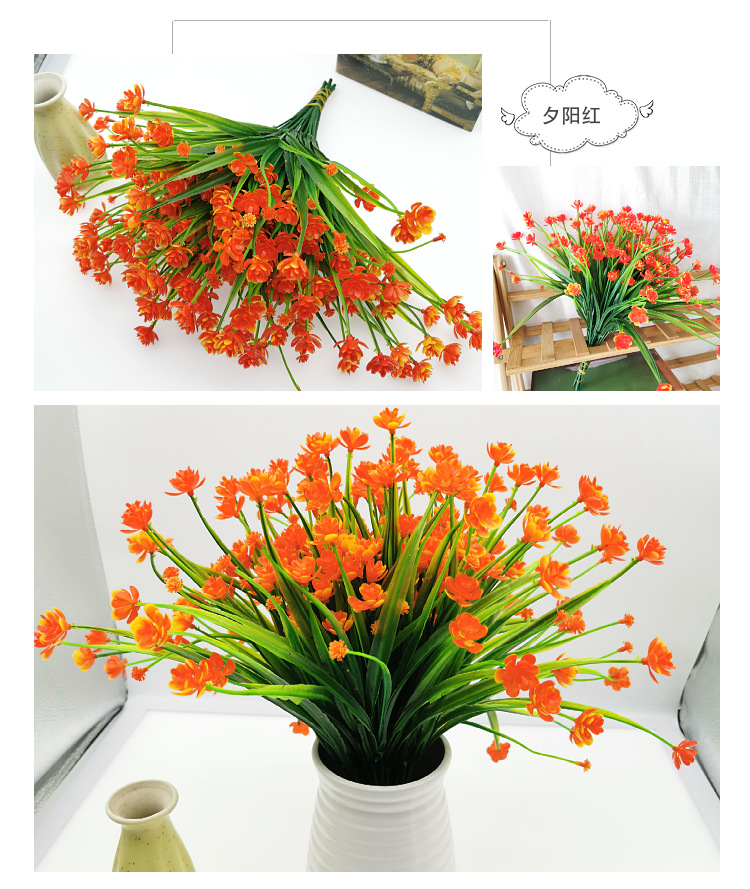 Amazon Spring grass camellia, small rose, corn, artificial flower bouquet, plastic artificial flower, outdoor UV-resistant artificial flower gift box, decorative items, indoor and outdoor decorative floral art pic 14