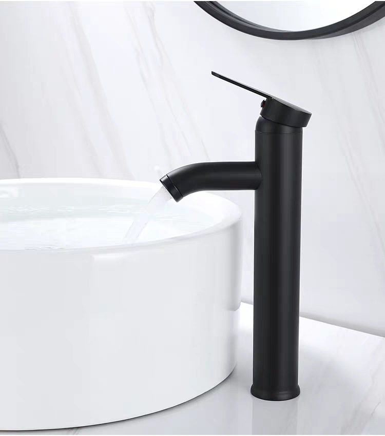 不锈钢冷热水龙头欧式黑色台上盆洗手盆水龙头卫生间面盆水龙头详情7