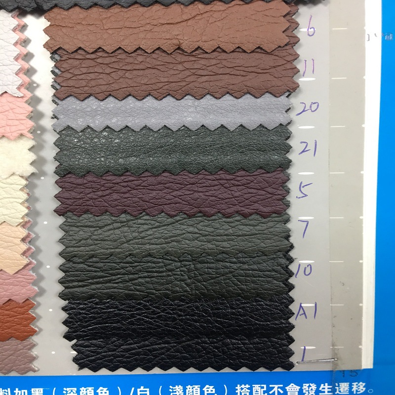08厚度牛皮纹皮革面料样品pu包头层皮带塑料布pe真皮绳详情13