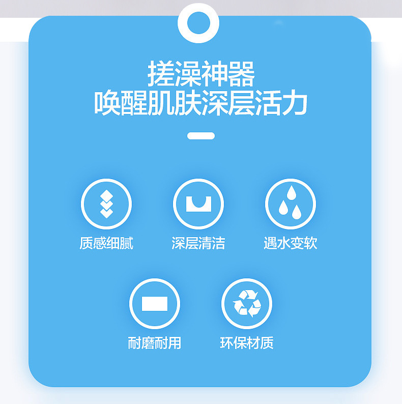 搓澡巾洗澡巾搓澡手套家用双面洗浴用品成人浴花强力搓灰搓泥神器01987详情1