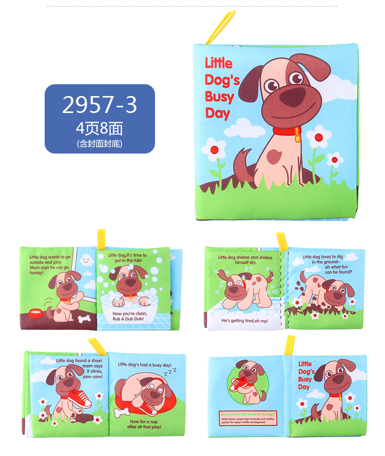 Amazon cross-border 3D baby cloth books, early education toys, English palm books, animal number recognition baby cloth books pic 42