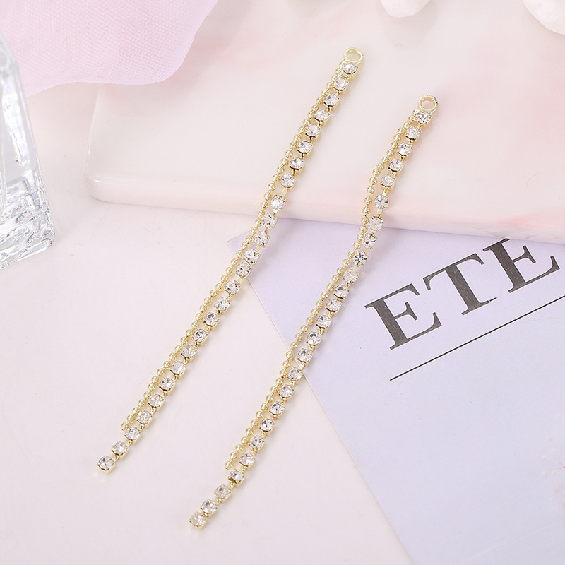 Best-selling diy water diamond claw chain, welded earrings, tassel accessories, earrings, versatile heart-shaped round five-pointed star ear strings pic 11