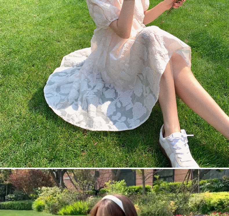 欧根纱浮雕提花纱剪花纱面料挺括蓬蓬裙连衣裙衬衣布料春夏花朵详情21