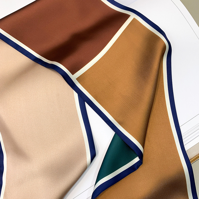 韩国时尚波点细窄长条丝巾女仿真丝斜角春夏领巾发带绑包详情75