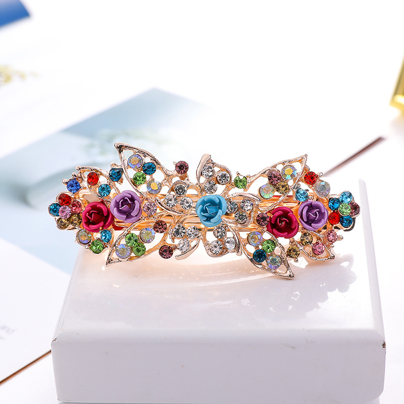 发夹高级感小香风马尾夹女士超闪轻奢水钻顶夹水晶盘发后脑勺头饰详情24