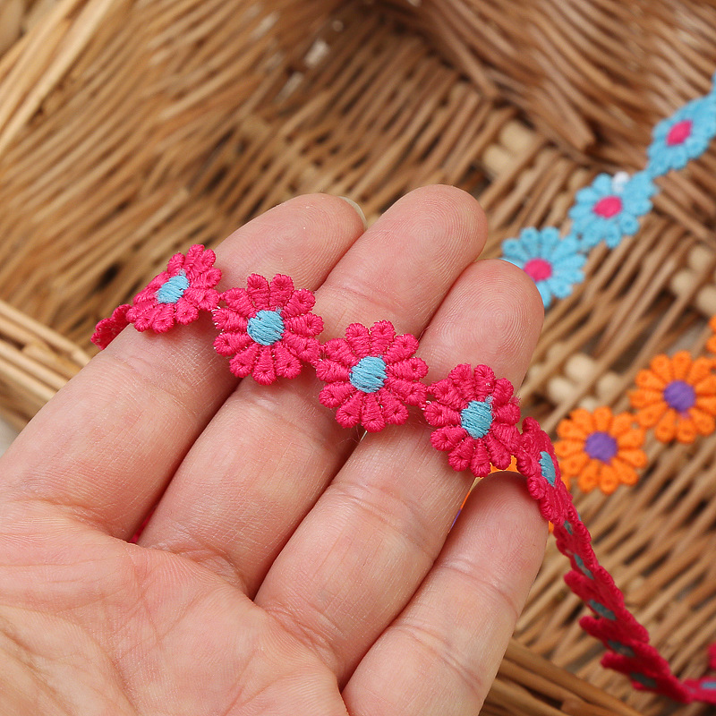 Milk thread colored water-soluble lace, 11-petal lace, handcrafted versatile embroidered lace, DIY making, available in stock pic 8