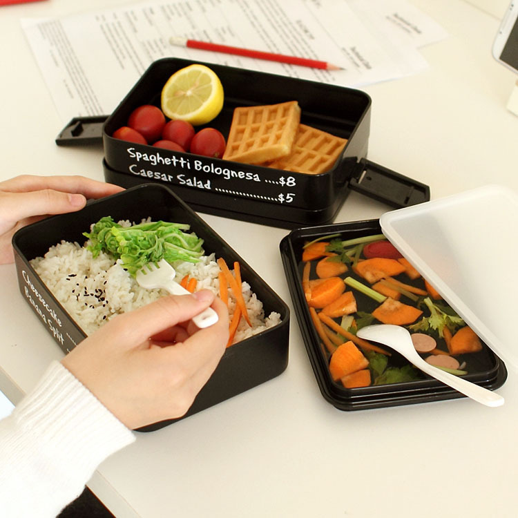 Bangduo - Plastic double-layer handle lunch box, Japanese bento box, microwave Lunch Box, Lunch box pic 11