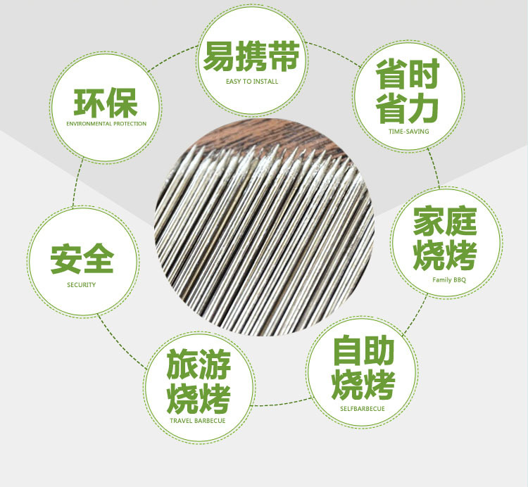 烧烤签子羊肉串烤串钎子打包外卖签烧烤店烤针一次性细铁签圆扁签详情16