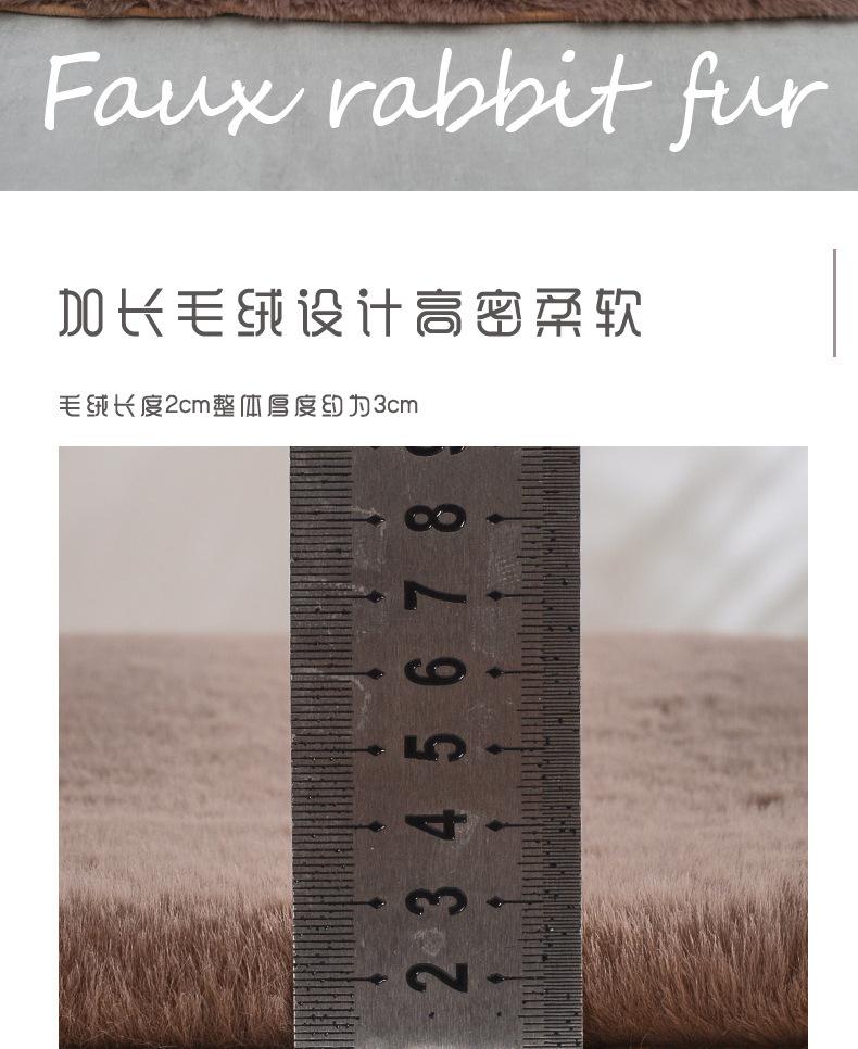 外贸跨境北欧风仿兔毛绒地毯客厅卧室门厅加厚家用地垫床边毯ins风地垫地毯详情3