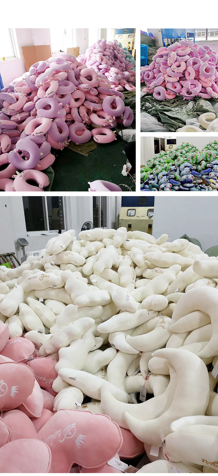 卡通动物U型枕头学生儿童旅行泡沫粒子u型枕护颈枕可收纳旅行便携详情7