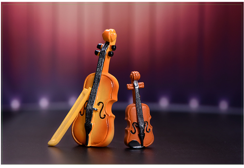 Micro-landscape resin ornaments, simulating Musical Instruments such as pianos and guitars, creative miniature desktop ornaments pic 38