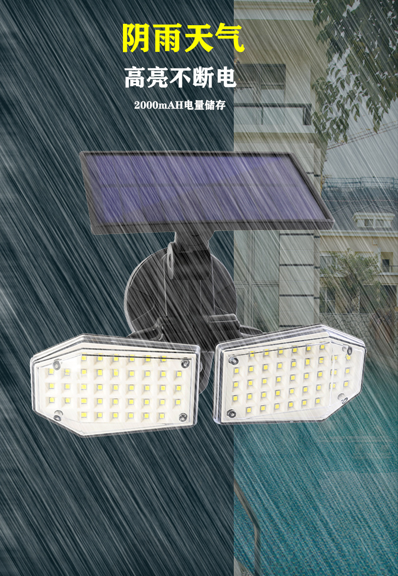 Solar outdoor wall lamps, waterproof human-sensing lighting street lamps for courtyards and gardens, decorative lamps for villa courtyards and walls pic 4