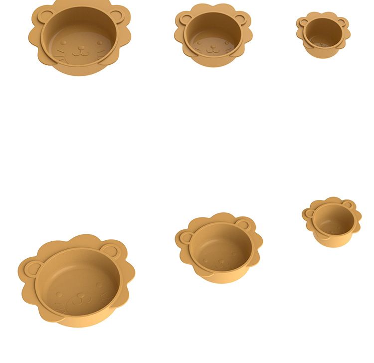 新款宝宝吃饭硅胶碗 儿童餐具食品级硅胶辅食碗卡通狮子形状 喂养套装安全无毒喂养餐具详情8