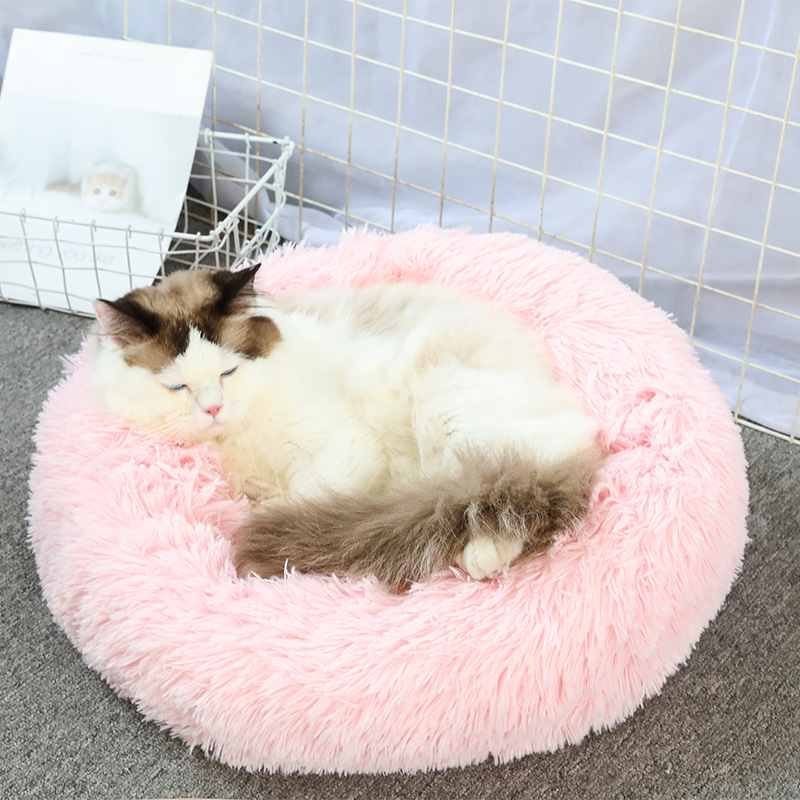 狗窝可拆洗圆形长毛绒宠物窝猫窝保暖宠物用品狗床宠物床宠物垫子详情14