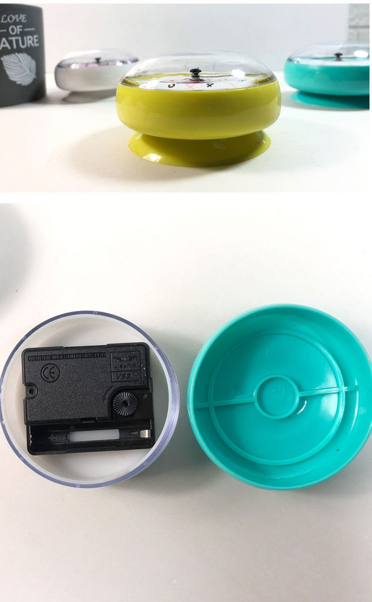 Mini suction cup wall clock, bathroom anti-fog and waterproof clock, kitchen and bathroom clock, small quartz clock, table clock, 7cm pic 17