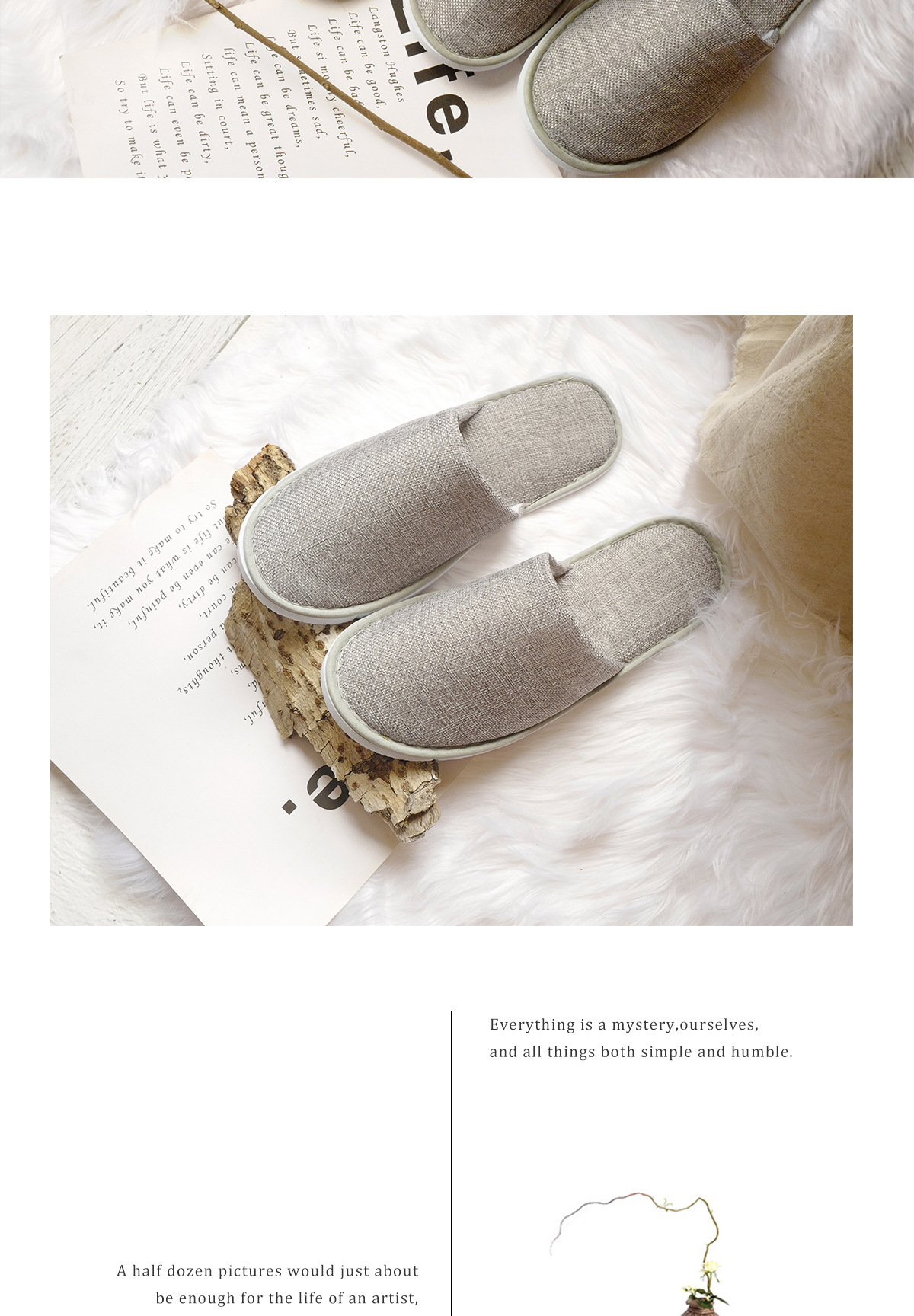 Wholesale hotel supplies, linen beauty salon, home hospitality, hotel and guesthouse supplies, non-disposable cotton and linen slippers, washable slippers pic 4