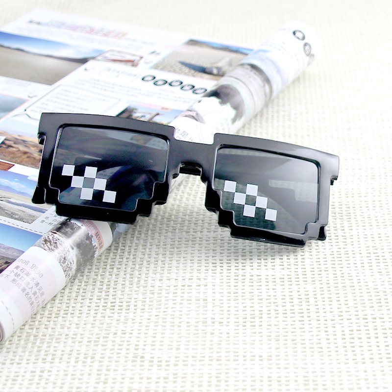 Mosaic square glasses, a must-have for showing off in the 2D world, sunglasses, blurred rectangular pixel glasses, Douyin, Kuaishou pic 9