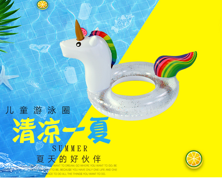Inflatable unicorn swimming rings, PVC unicorn swimming rings, adult rainbow horse animal rings for foreign trade pic 5