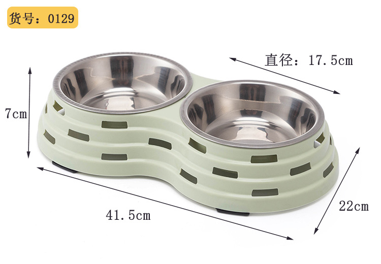 Pet bowl, hollowed-out Great Wall style pet food bowl and tableware, stainless steel bowl pic 5