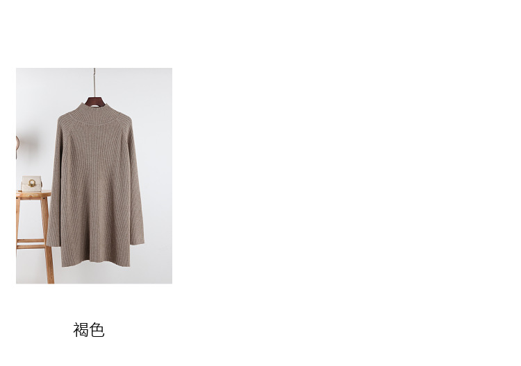 This mid-length sweater is a loose and simple Korean style pullover for women in autumn and winter. Pair it with a thick and warm base knitted sweater for a trendy top pic 8