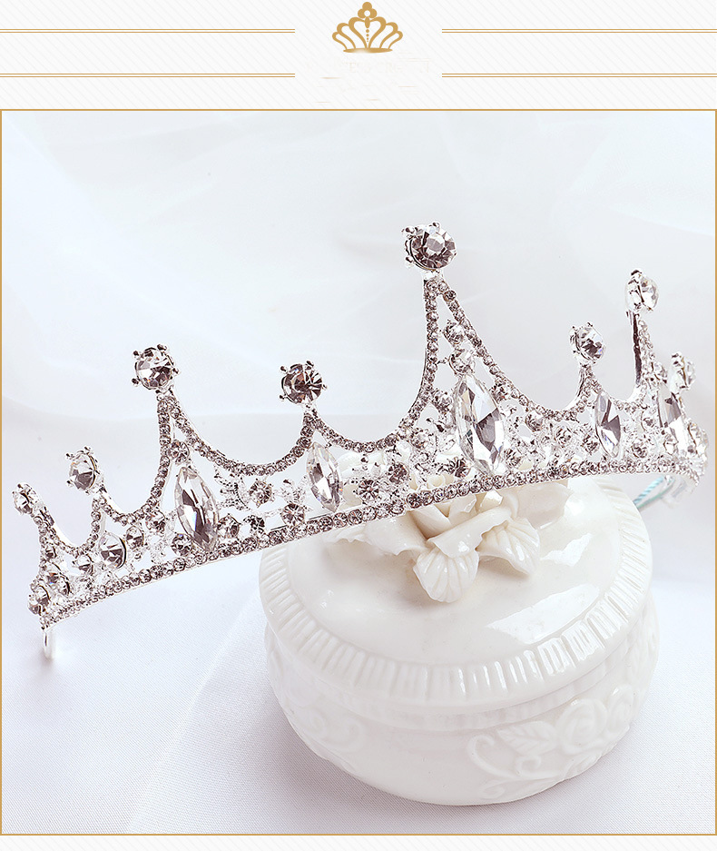Nuevo estilo venta directa de fábrica tiara para niños tiara para niñas aros de pelo de cristal espectáculo de cumpleaños para niños accesorios de boda pic 5