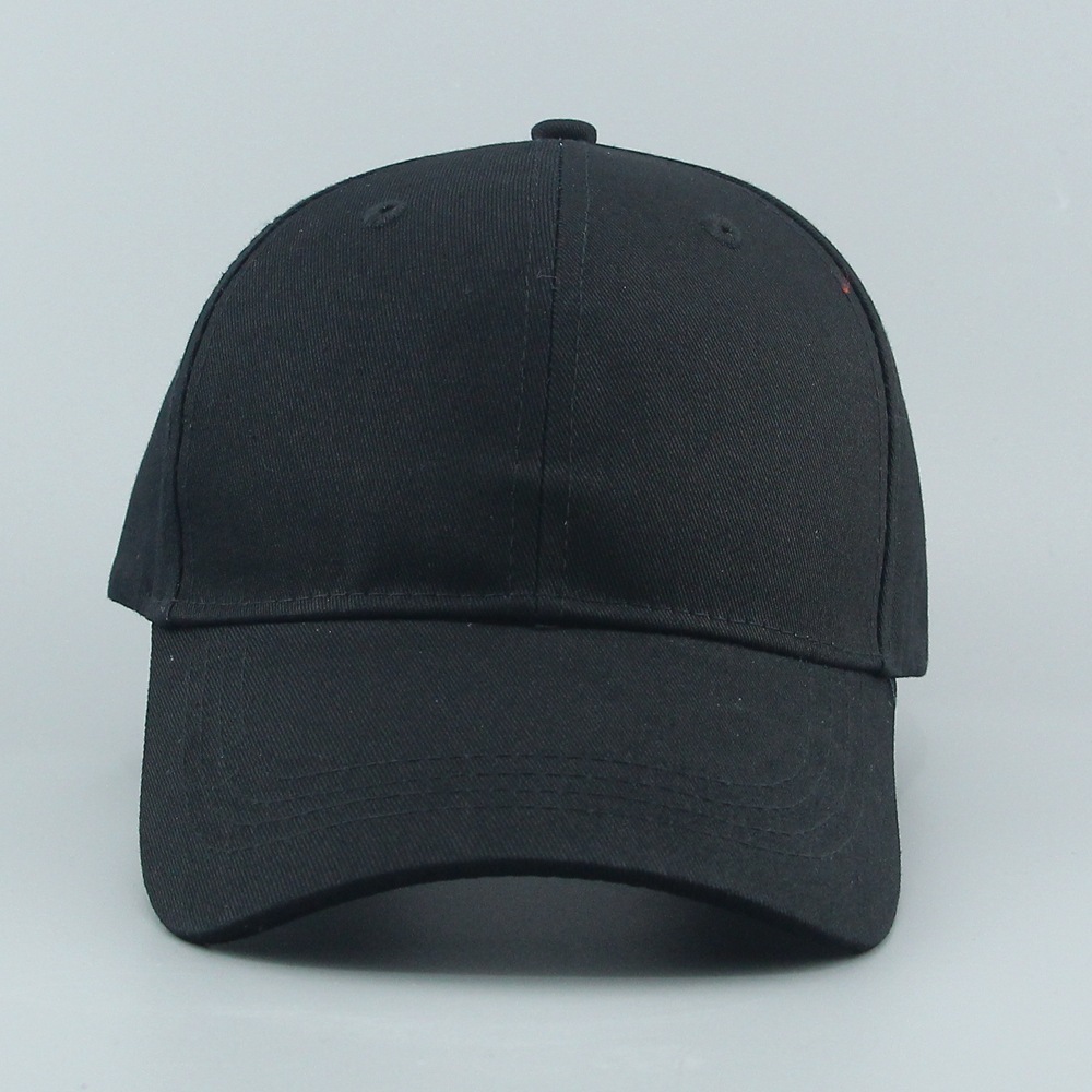 Pure cotton blank baseball cap with heat transfer printed embroidered logo, black, white and red metal tail buckle, all cotton six pieces pic 7