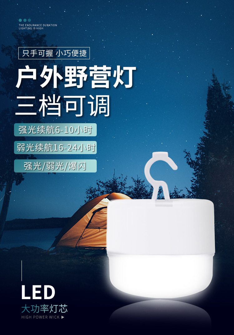 Factory wholesale of rechargeable bulbs, LED emergency lights, night market and street stall special lights, stall setting magic tools, camping emergency lighting pic 1