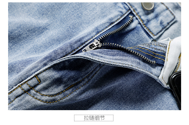 大码牛仔裤男宽松小脚裤加肥加大男装潮夏款男裤子九分收脚老爹裤详情24