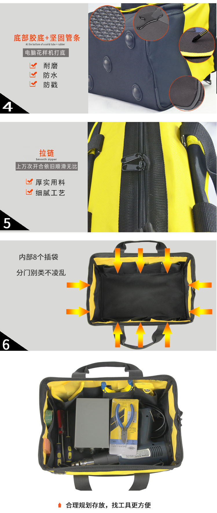 手提电工包工具包多功能维修安装帆布加大加厚工具袋工作腰包小号详情11