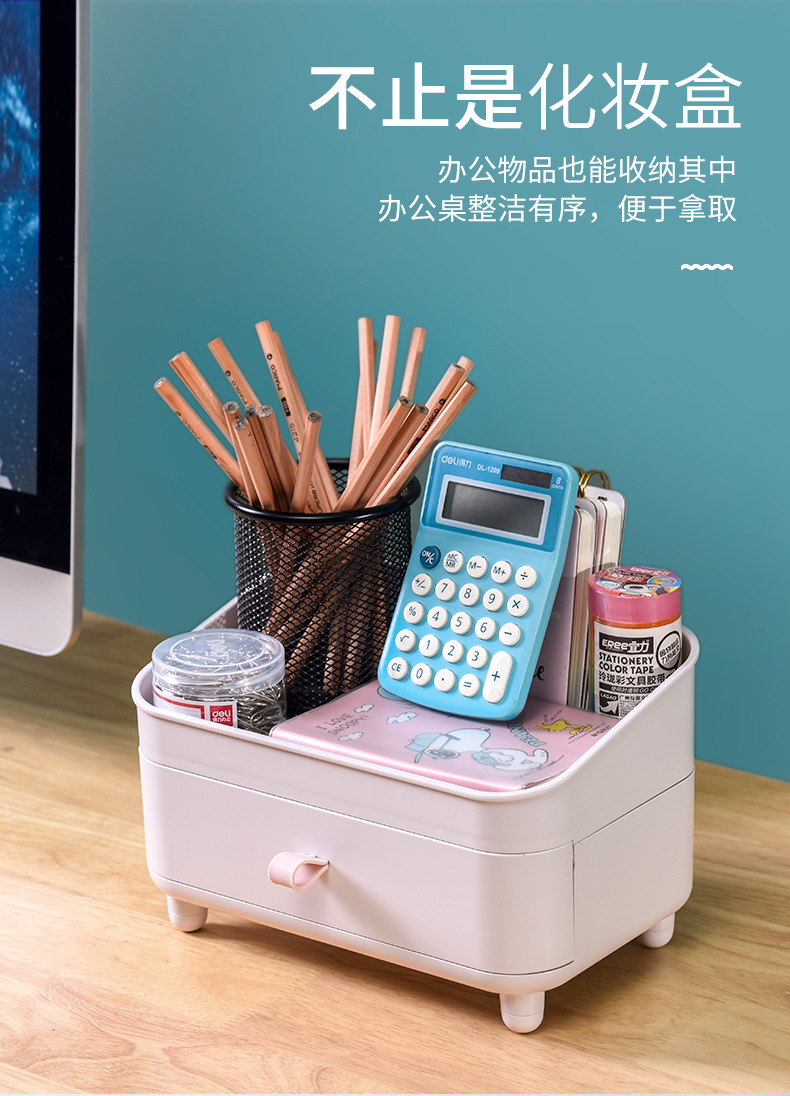 Plastic desktop cosmetic storage box, dust-proof and organizing cosmetic box, creative sundries storage box, desktop storage box pic 6