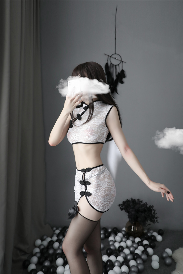 国潮旗袍美女情趣内衣蕾丝花短裙中国风古装分体制服性感衣服诱惑激情详情7