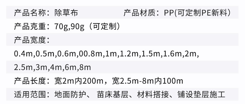 厂家批发除草布防尘布园林地布PP黑色针织加厚加密除草布一件代发详情11